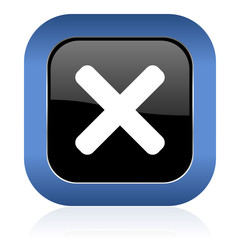 cancel square glossy icon x sign