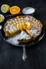 Gourmet citrus  tart with lemon kurd