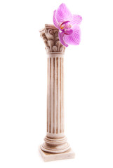 Classical column with flower