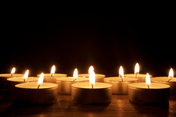 Lit candles