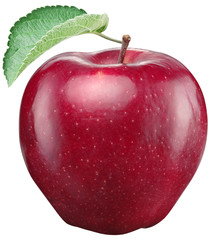 Red apple on a white background. Clipping paths.
