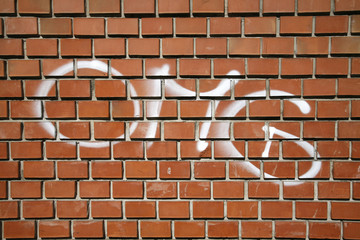 Phrase OMG letter type on a brick wall as background
