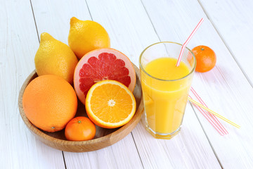 Citrus fruits - oranges, lemons, tangerines, grapefruit  and a g