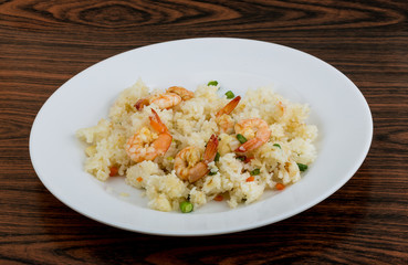 Fried rice with prawns