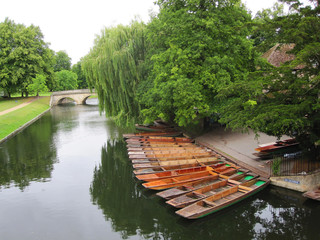 Boats on river in Cambridge