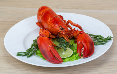 Red boiled lobster