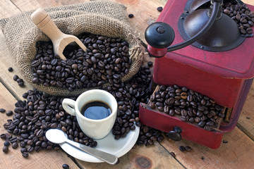 coffee grinder on background