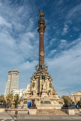 Columbus Monument in Barcelona, Spain