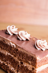 Chocolate Cheesecake with three kinds of chocolate.