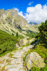 Summer landscape of Tatra Mountains in 5 lakes valley, Slovakia