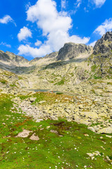 Summer landscape of Tatra Mountains in 5 lakes valley, Slovakia