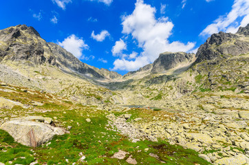 Summer landscape of Tatra Mountains in 5 lakes valley, Slovakia