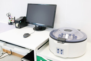 Closeup table medical centrifuge