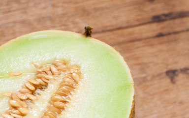 Closeup melon with pips