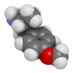p-methoxyamphetamine (PMA) hallucinogenic drug molecule.