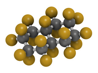Perfluorodecalin fluorocarbon molecule. 