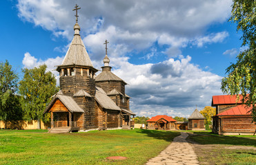 Old Russian wooden church in Suzdal, Golden Ring of Russia