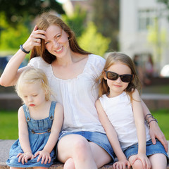 Young mother and her daughters