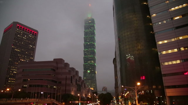 Night footage of Xinyi Financial district