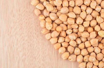 Close up of chickpea on wooden background