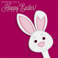 Bright Easter bunny card in vector format.
