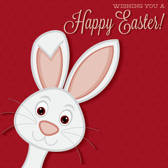 Bright Easter bunny card in vector format.