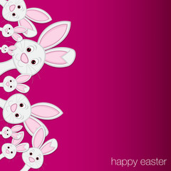 White Easter bunny card in vector format.