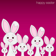 White Easter bunny card in vector format.
