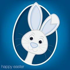 Easter bunny and egg card in vector format.