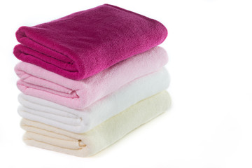 Obraz na płótnie Canvas Pile of colorful clean towels