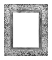 antique gray frame isolated on white background, clipping path