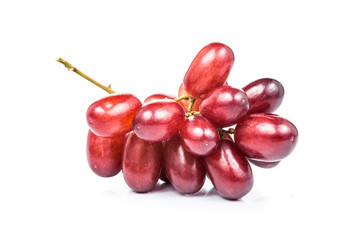Small bunch of juicy crimson red graps