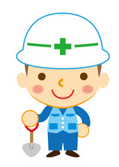 スコップを持った作業員