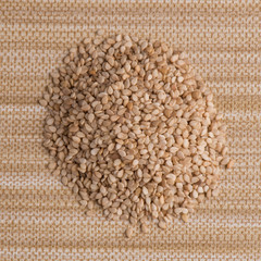 Circle of sesame seeds