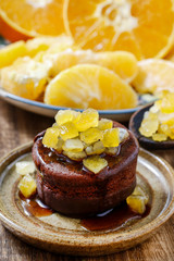 Chocolate cake with candied orange peel