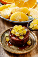 Chocolate cake with candied orange peel