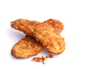 Traditional Thai dessert or snack, deep fired banana