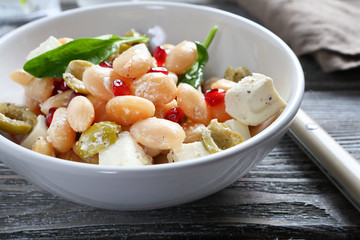 Nourishing salad with beans in a bowl