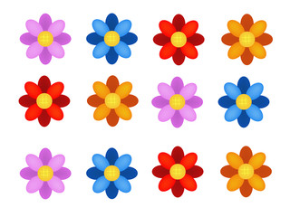 Fototapeta na wymiar colorful flower vector collection isolated