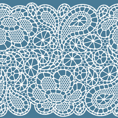 Seamless vintage fashion lace pattern with abstract flowers - obrazy, fototapety, plakaty