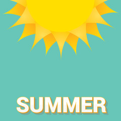 flat summer sign or label. abstract background