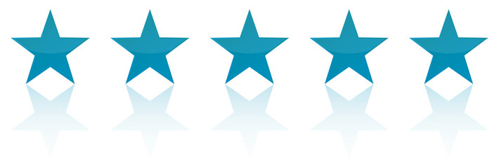 Retro Blue Five Star Product Quality Rating