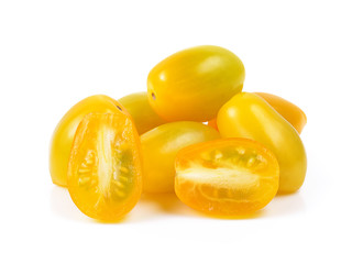 fresh Yellow tomatoes on a white background