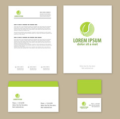 Eco green leaf logo template.