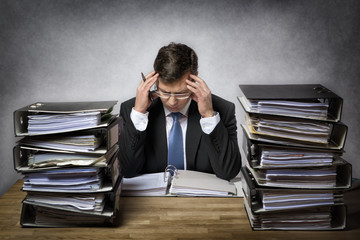 Overworked businessman