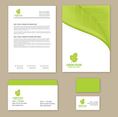 Eco green leaf logo template.