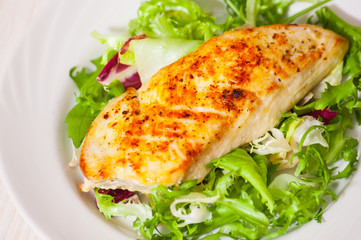 salad with roasted chicken breast