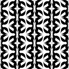 Black and white geometric seamless pattern, abstract background.