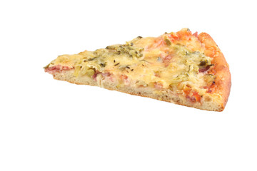 Итальянская пицца Пикантная на белом фоне