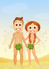 Obraz na płótnie Canvas Adam and Eve in Eden